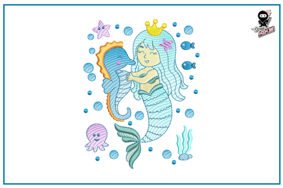 Cute Baby Mermaid Embroidery for Girls Review