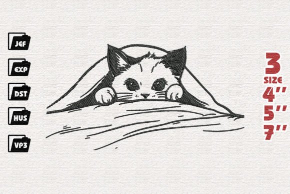 Cute Chibi Cat Peeking Embroidery Review for Craft Fairs
