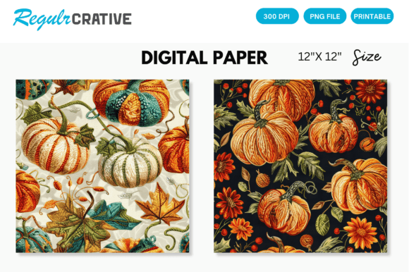 Pumpkin Embroidery Digital Paper Pattern Review