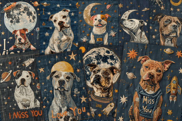 Review: Embroidery Cute Pitbull Dog Pages for Craft Fairs