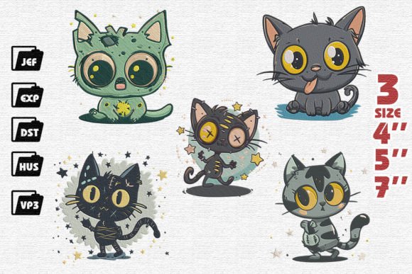 Review: Set of 9 Cute Funny Cats Embroidery for Craft Fairs