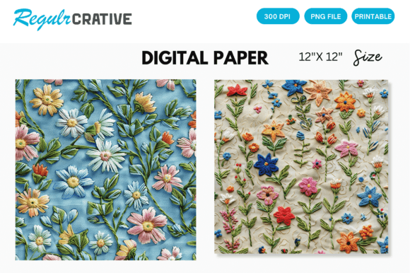 Reviewing Embroidery Floral Seamless Digital Paper for Holidays
