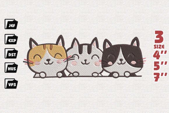 Three Cats Peeking Embroidery: A Craft Fair Review