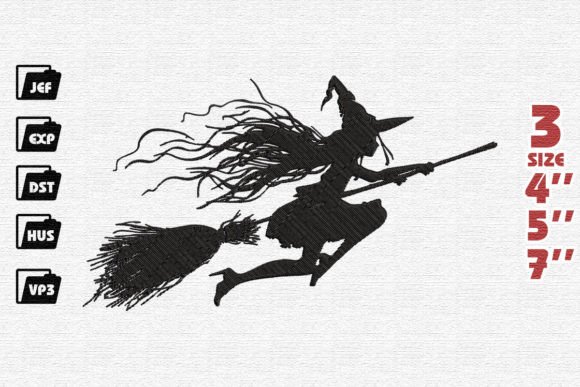 Witch Flying on a Broom Embroidery Review